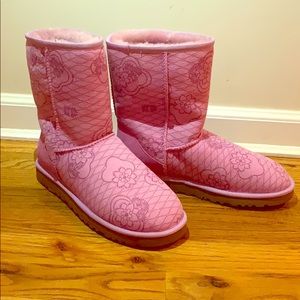 Pink floral UGG boots